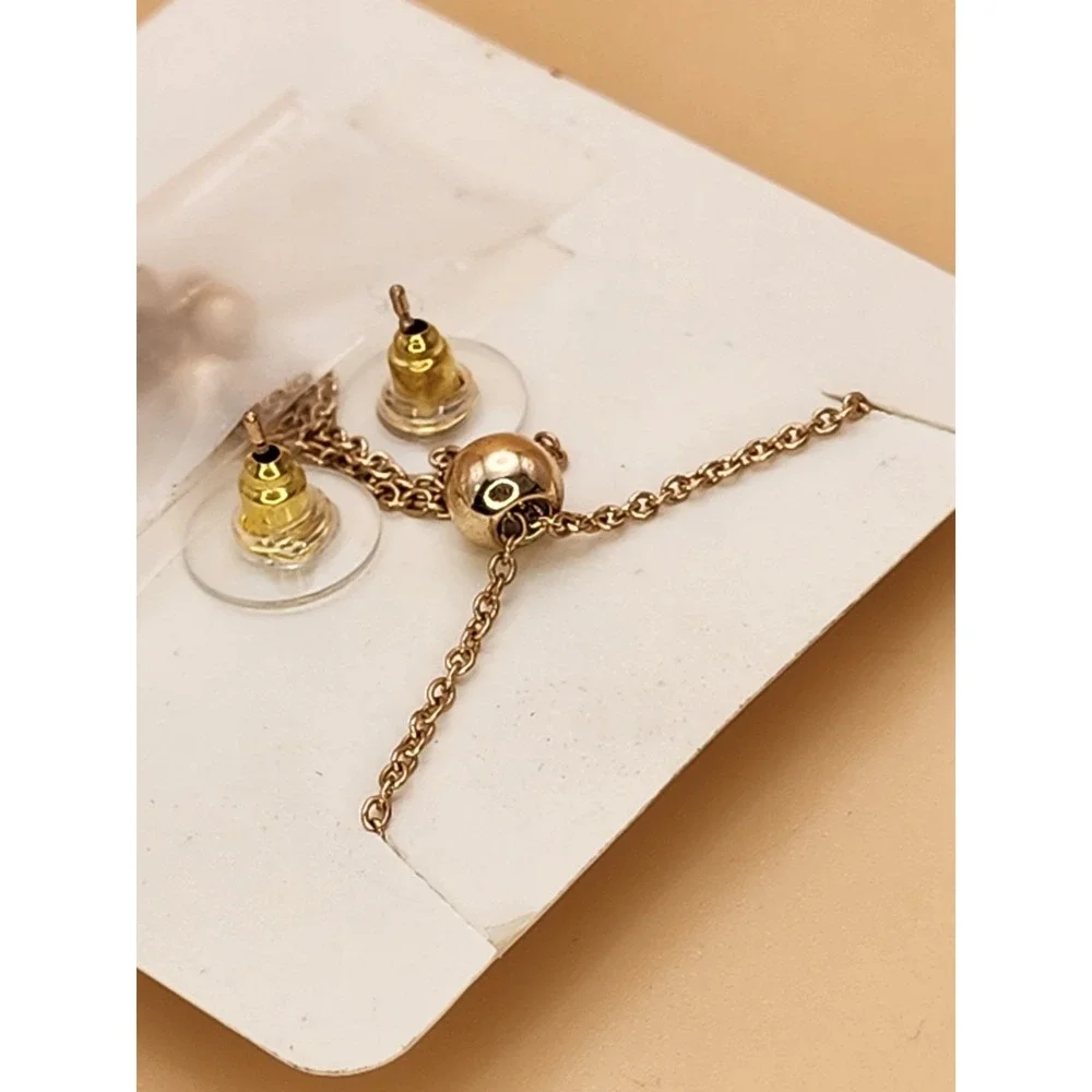 New VIOLET HARPER Signed Black & Gold Textured Necklace & Earrings Set FREE $HIP